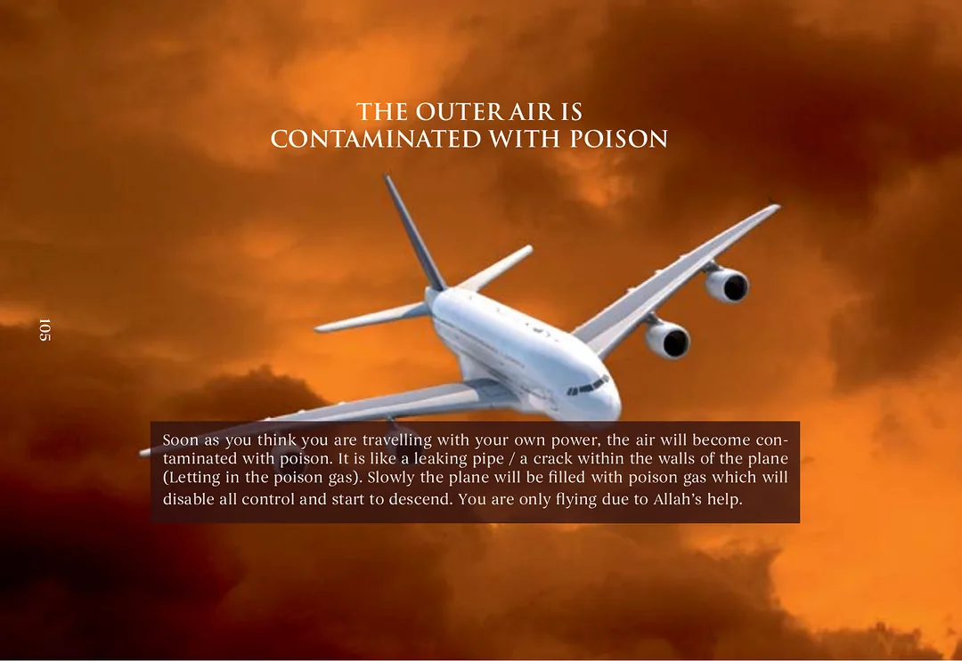 An airliner banking through a sky of burning orange cloud